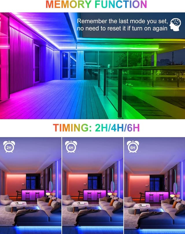 Detalle 2 de CLY Faretto RGB per Esterni 42W con Barra LED, 9 colori, 5 modalità e telecomando RF 360° (IP66)