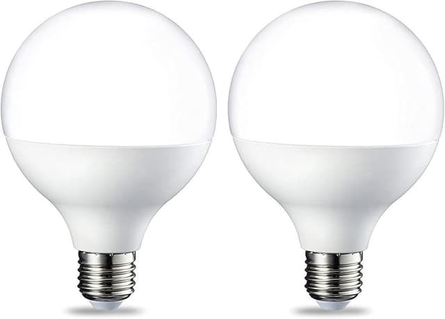 Detalle de Amazon Basics Bombilla LED E27 G93 Globo 14.5W 💡 Pack de 2