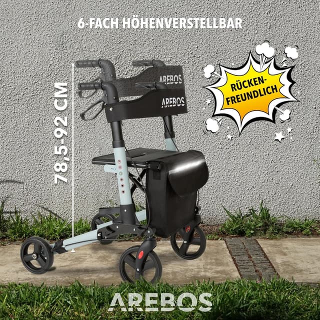 Thumbnail 3 de Arebos Leichtgewicht Rollator Aluminium