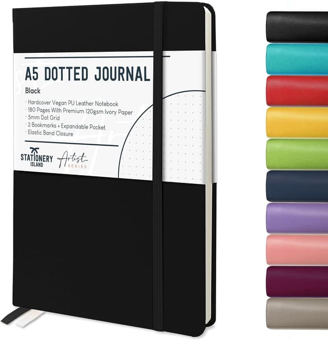 Detalle de STATIONERY ISLAND Carnet A5 pointillé turquoise à reliure cartonnée (180 pages, 120 g/m²)