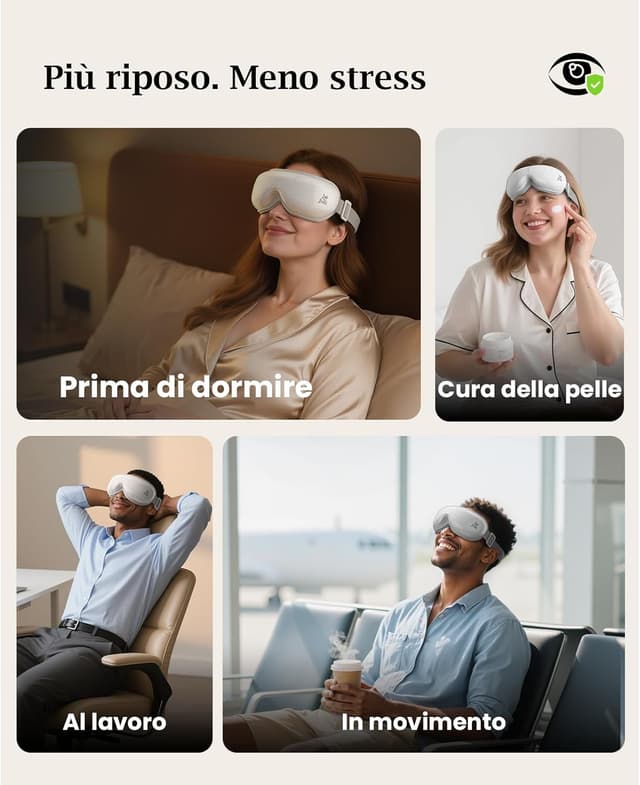 Detalle de Bob and Brad EyeOasis 3 massaggiatore per occhi con calore, musica e compressione