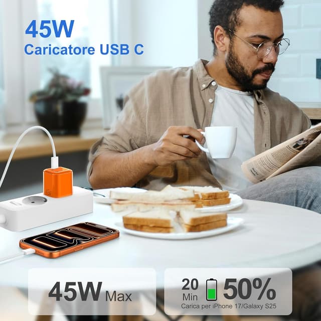 Detalle 2 de YISH 45W Caricatore USB C GaN 45W
