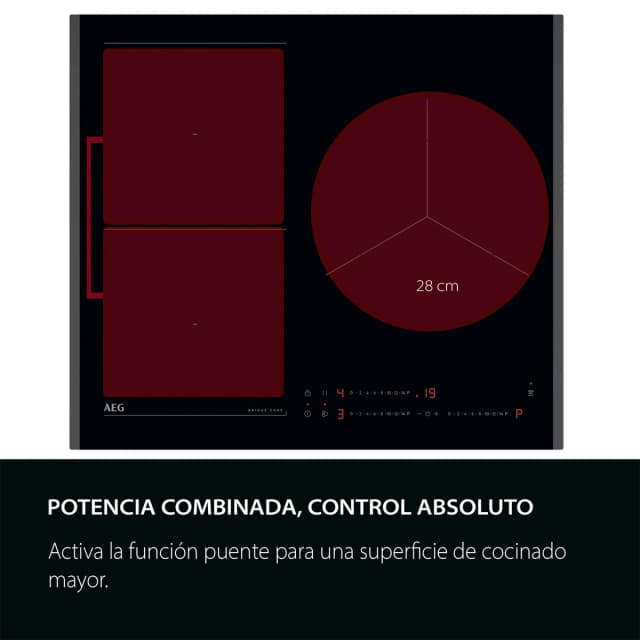 Detalle de AEG TO63IQ0FFB placa inducción AEG 3 zonas