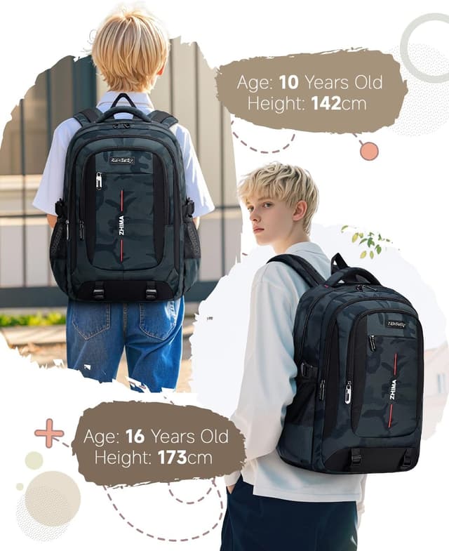 Thumbnail 1 de Amythe Schulrucksack Jungen 30x18x45 cm Grün