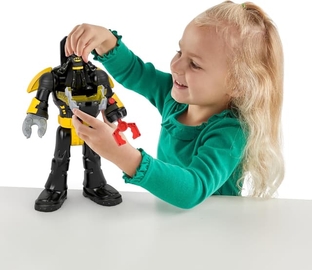 Detalle 2 de Imaginext DC Super Friends Batman Insider e Bat Bot: robot da 30,5 cm con luci, suoni e accessori (HYG31)