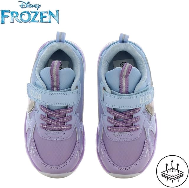 Detalle 2 de Leomil chaussures enfants lumineuses Frozen (Elsa) : baskets à LEDs pour l’école et les loisirs