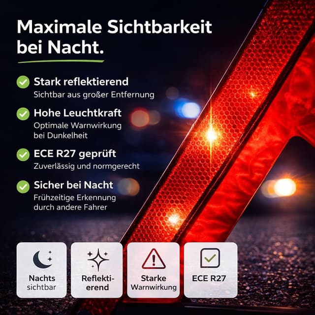 Detalle de Triangle de signalisation rouge TK Gruppe Timo Klingler, conforme ECE R27-2026