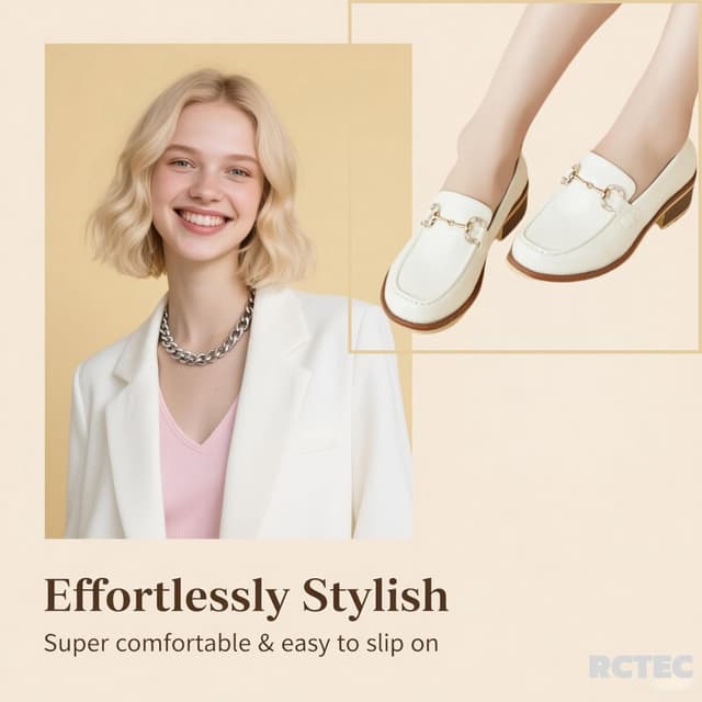 Detalle de Loafers für Frauen – bequeme Mokassins mit Sohlenplattform für Büro, Freizeit und Arbeit