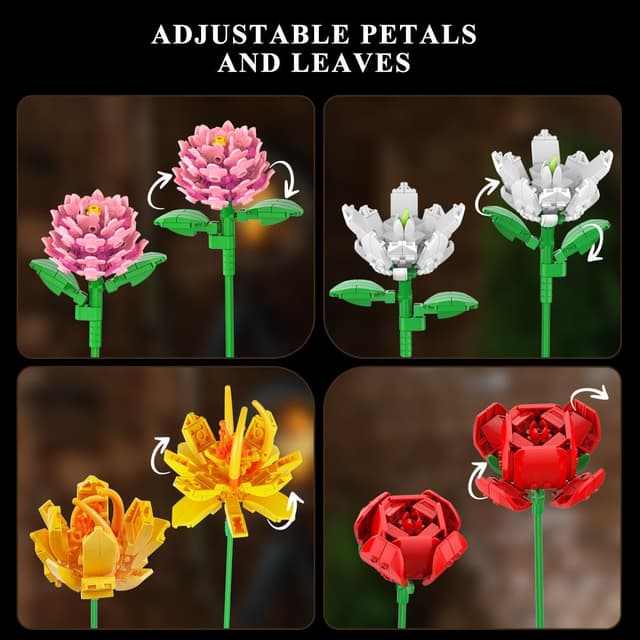 Detalle 1 de PLAXSOON Flower Bouquet Building Set
