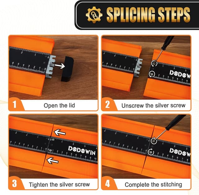 Detalle 2 de DODOWIN Connectable Contour Gauge Profile Tool (3 sizes) for measuring and copying shapes