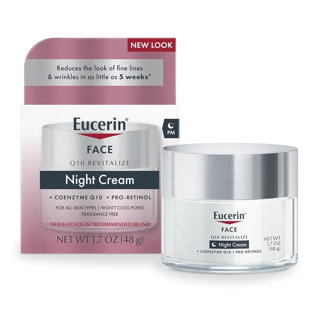 Detalle de Eucerin Q10 Anti-Wrinkle Night Cream + Pro-Retinol (Sensitive Skin) Jar, 1.7 oz