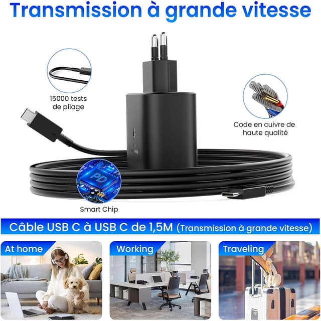 Detalle 2 de Caricabatterie 45W USB‑C ricarica rapida per Galaxy