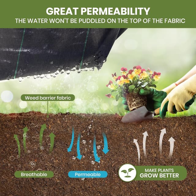 Thumbnail 2 de Velway Weed Control Membrane 2x5M with 30 Pegs