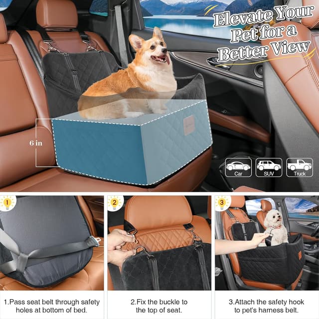 Thumbnail 5 de INDYBUD Small Dog Car Seat 35 lb pet booster