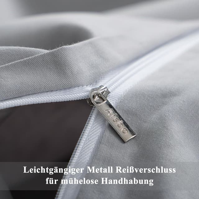 Detalle 2 de Aisbo Bettwäsche Baumwolle Grau 155x220