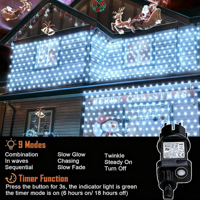 Detalle 2 de yowin Rete Luminosa Natale 200 LED 3x2m