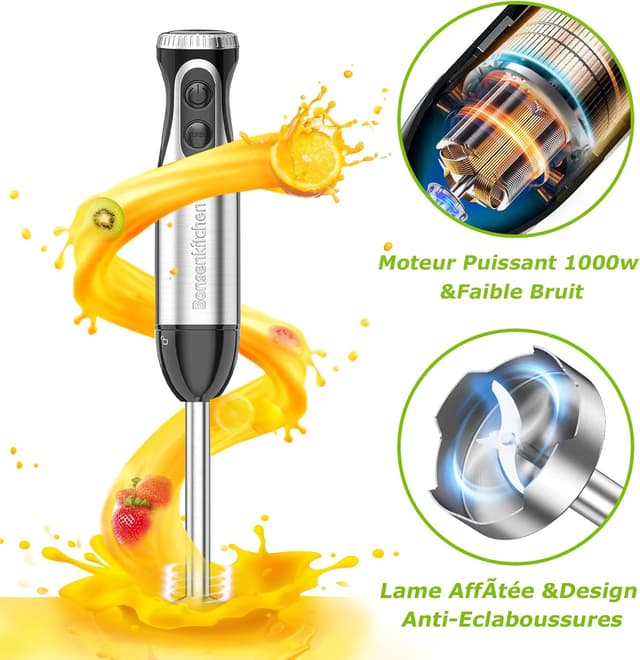 Thumbnail 6 de Bonsenkitchen HB3203 mixeur plongeant 1000W