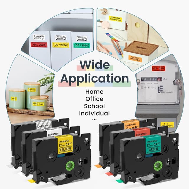 Detalle 2 de Markurlife 12 mm TZe-Schriftband für Brother PTouch