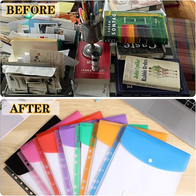 Thumbnail 5 de Plastic Wallets A4 Expandable 14-Pack folders