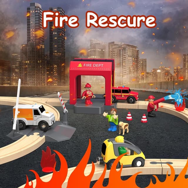 Thumbnail 1 de Holzeisenbahn Set 72-Teilen für Kleinkinder