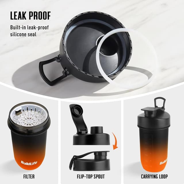 Thumbnail 2 de BuildLife Shaker Bottle 600ML Tritan protein shaker