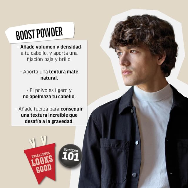 Detalle 1 de American Crew Boost Powder polvo voluminizador para cabello