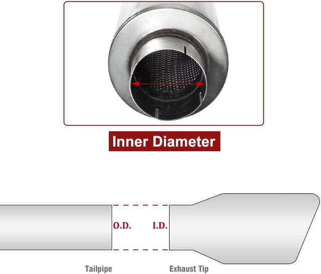 Detalle de Upower 4" Inlet Diesel Exhaust Muffler (Straight-Through Stainless Steel) XS2772