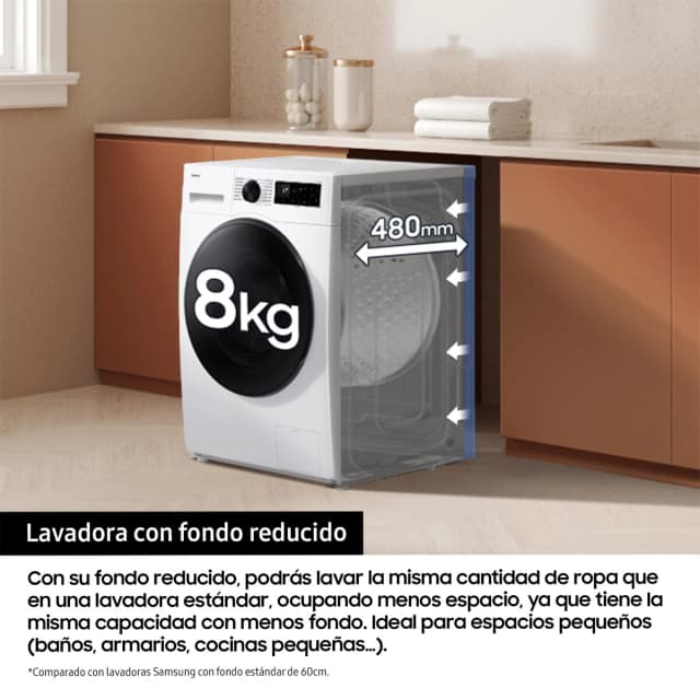 Detalle de Samsung WW80FG3M05TWEC lavadora 8 kg