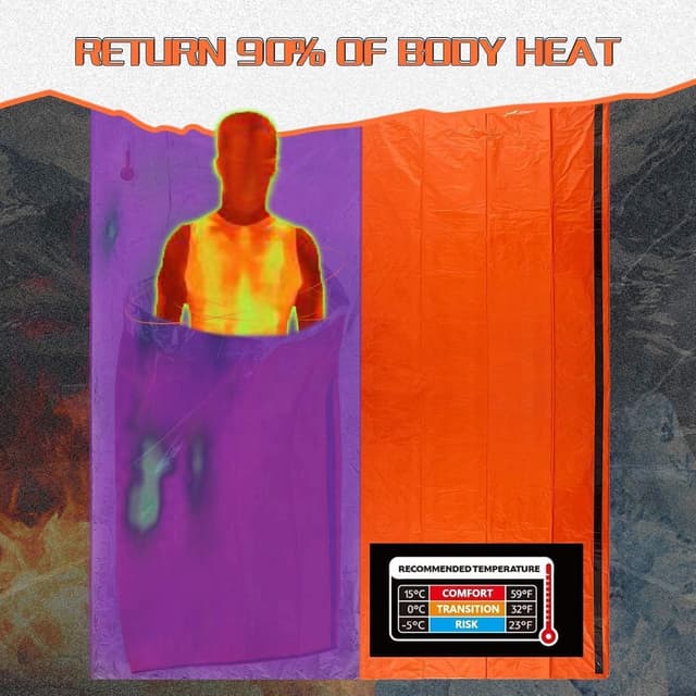 Detalle de HONYAO survival sleeping bag 91cm