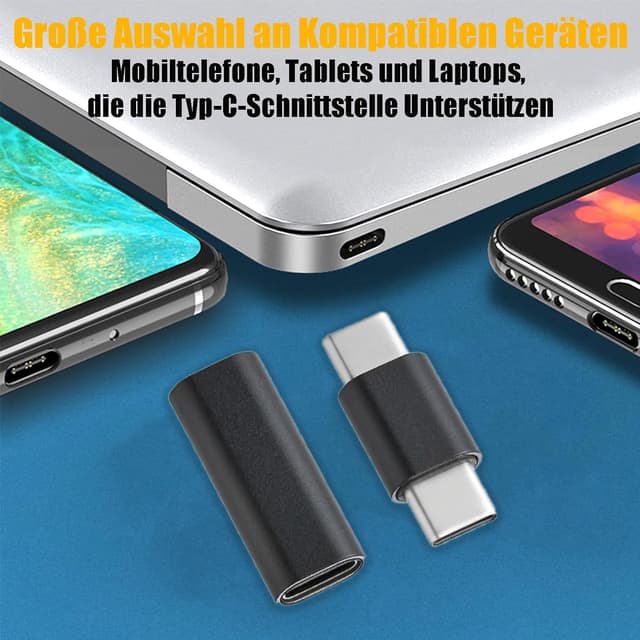 Detalle 2 de Leloco 4× USB‑C 3.1 Adapter (Typ‑C Kupplung) Buchse‑Buchse, 10 Gbps, Schwarz