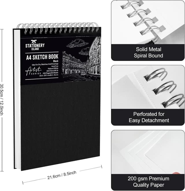 Thumbnail 4 de Stationery Island Sketch Book A4 200GSM