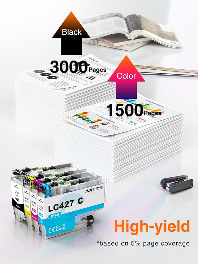 Detalle de Kuva LC427 set cartucce d’inchiostro compatibili Brother LC427XL per MFC-J5955DW, MFC-J6955DW, MFC-J6957DW e HL-J6010DW