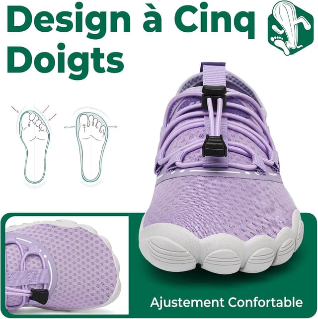 Detalle 2 de SAGUARO Chaussures aquatiques barefoot à séchage rapide, tige souple et semelle antidérapante GR.36-48