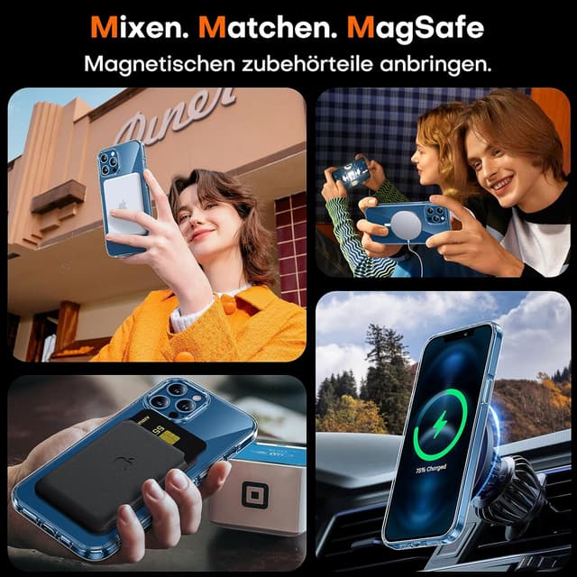 Thumbnail 6 de TAURI Hülle für iPhone 12 Pro Max (6,7") mit Panzer-Schutzglas, MagSafe & 360°-Schutz