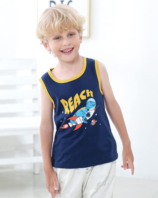 Detalle 2 de Adorel Débardeur Dinosaure Garçon Lot de 3