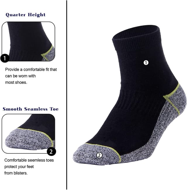 Detalle de Kodal Kupfer-Infused Quarter Socks (4–5 Paar) – Geruchskontrolle & lang anhaltender Komfort