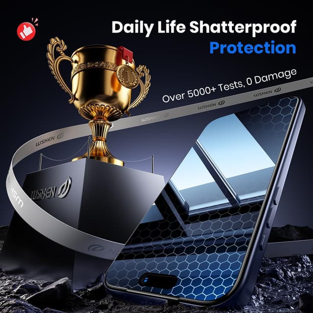 Detalle 2 de WSKEN iPhone 17 Pro Max privacy screen protector 2 pack