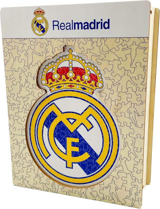 Detalle de Iconic Puzzles Real Madrid Logo, puzzle di legno sostenibile taglia M da 270 pezzi