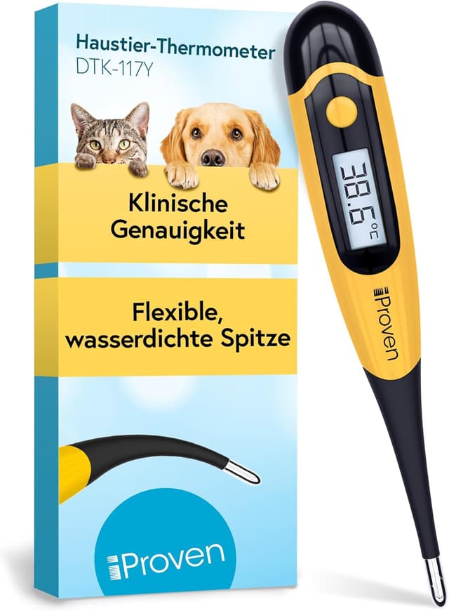 Detalle de iProven Fieberthermometer für Hund, Katze & Pferd – präzise Messung in 20 Sekunden