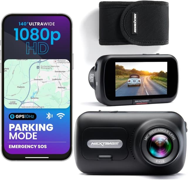 Detalle de Nextbase 322GW Front Dash Cam (1080p Full HD) with WiFi, GPS, Bluetooth & Night Vision