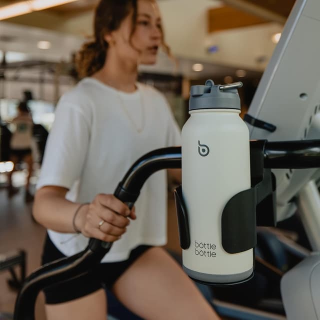 Thumbnail 6 de bottlebottle Edelstahl Trinkflasche 1L mit Strohhalm