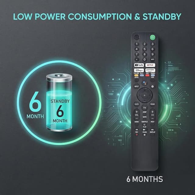 Detalle 2 de Voice Remote Replacement for Sony Smart TV Control (2019–2025 Bravia, Android Google TV)