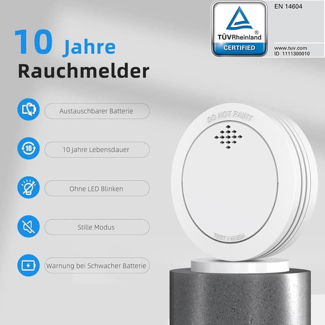 Detalle de XINDUM 10-Jahre Rauchmelder Set 6
