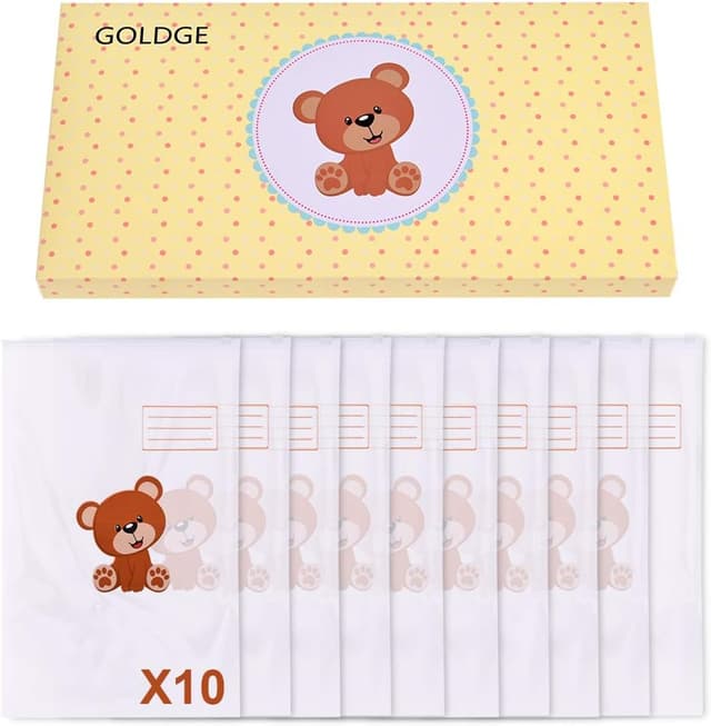 Detalle de GOLDGE 10 bustine corredino neonato con chiusura ermetica e cursore (38 × 25 cm)