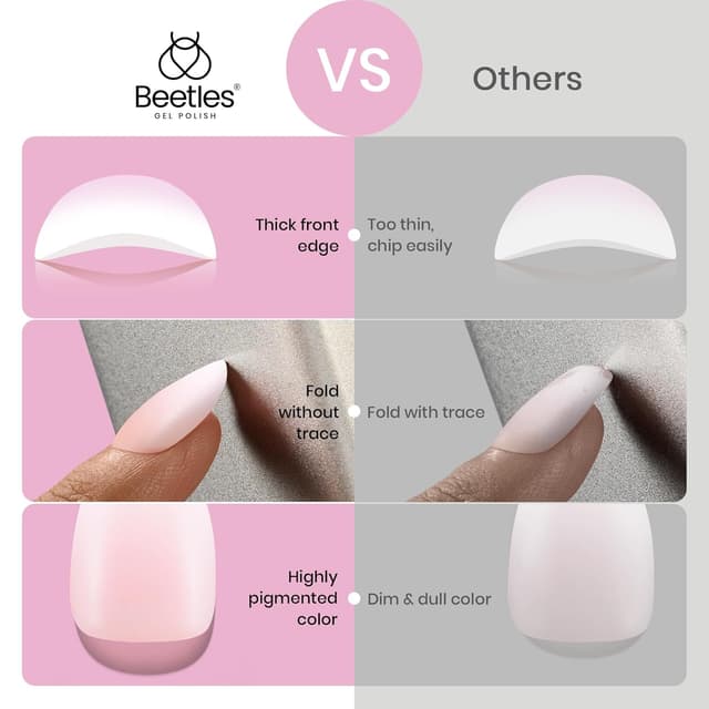 Detalle 2 de Beetles French Tip Press-On Nails 224 Stück