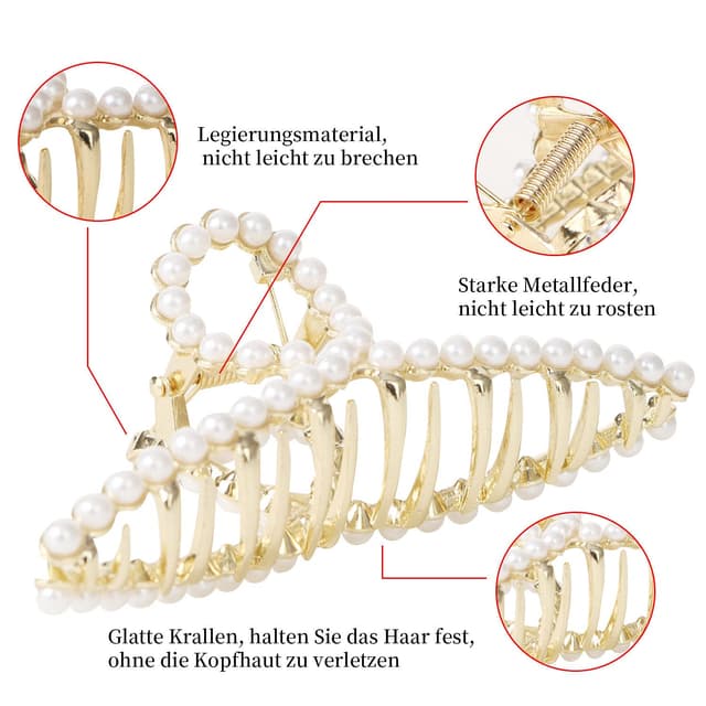 Detalle 2 de Haarspangen Damen Metall Groß 11,5 cm