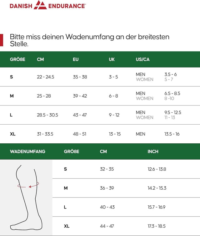 Detalle 2 de DANISH ENDURANCE Medizinische Kompressionsstrümpfe 14–18 mmHg aus Bio-Baumwolle