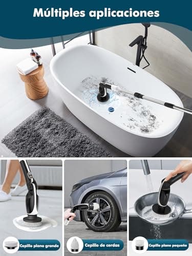 Thumbnail 4 de Yesiview Brosse nettoyage électrique avec 7 têtes, manche extensible
