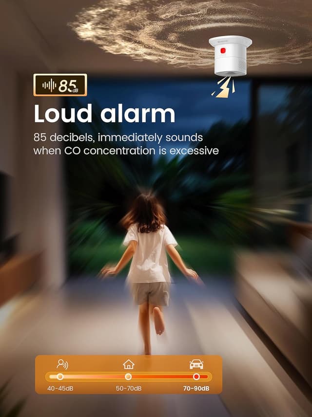 Detalle 2 de HEIMAN Heiman Mini Carbon Monoxide Detector Alarm (EN 50291, 10-Year Figaro Sensor)