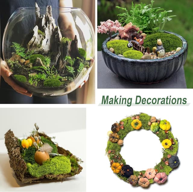 Thumbnail 5 de ROLLWAY 200g Kunstmoos Bastelmoos Dunkelgrün/Hellgrün